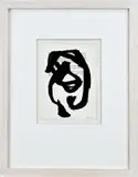 Henk Lassche, Abstracte compositie, Plakaatverf op papier