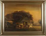 Jaap van Kregten, Twentse boerderij, Olieverf op linnen