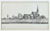 Dirk Breed, Hollands dijkdorp, Tekening op papier