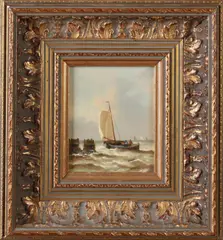 G. van Heemskerk, Zeilboot, Olieverf op paneel
