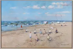Pieter van Noort, Strandgezicht, Olieverf op linnen