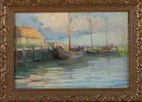 Anthonie Pieter Schotel, Impressionistisch havengezicht, 1926, Olieverf op paneel