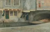 Willem Witsen, Dorpsgracht, Aquarel op papier