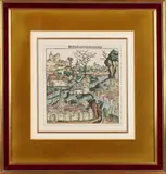 Wesphalia Germania by Zeldzame antieke Duitse handingekleurde houtsnede, Zeldzame antieke Duitse handingekleurde houtsnede, sold Apr 2022