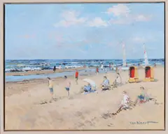 Pieter van Noort, Strandgezicht, Olieverf op linnen