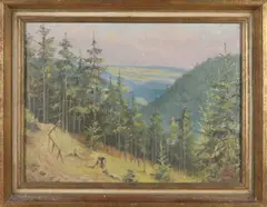 M. Oeher, Berglandschap, Olieverf op linnen