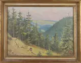 M. Oeher, Berglandschap, Olieverf op linnen