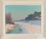 Henk Dekker, Winters landschap, Olieverf op linnen