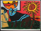 Groot werk Guilliaume Corneille '98, Fantasie voorstelling, Lithografie op linnen