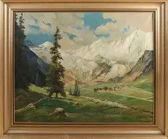 K. Eich, Berglandschap, Olieverf op linnen