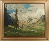K. Eich, Berglandschap, Olieverf op linnen