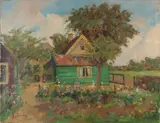 Barend van Voorden, Achtertuin van een boerderij, Olieverf op linnen