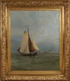 Johannes Matthijs Lion, Texelse platbodem, Olieverf op linnen