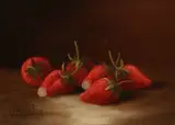 Aardbeien by C. Cornelisz, Olieverf op paneel, sold Apr 2022