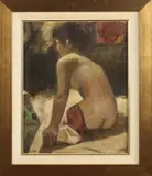 Cornelis Kloos, Zittend vrouwelijk naakt, Olieverf op board