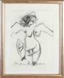 Anton Heyboer, Naakte dame, Houtskool op papier