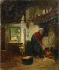 G.J. Sijthoff, Boerenvrouw bij haardplaats