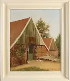 Frans Baaijens, Twentse boerderij, Olieverf op linnen