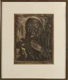 Albert Hahn, De Vlucht, Houtsnede op papier