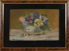 Jan Bleijs, Pot met violen, Pastel op papier