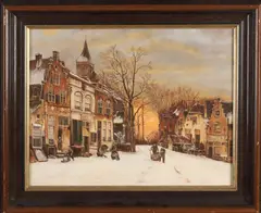 Monogram J.G.D., Wintergezicht, Olieverf op linnen