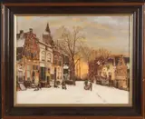 Monogram J.G.D., Wintergezicht, Olieverf op linnen