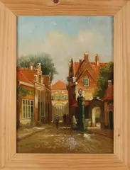 A. Mertens, Hollands stadsgezicht, Olieverf op paneel
