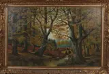 M. Albers, Bosgezicht met beek, 1932, Olieverf op linnen
