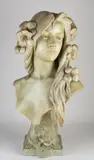 1900 by Grote antieke Franse damesbuste van terracotta, Grote antieke Franse damesbuste van terracotta, sold Apr 2022