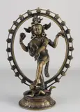 H 32 cm. by Grote Chinese bronzen dansende boeddha figuur, sold Apr 2022