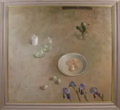 Groot werk van Jan van der Kooi, Stilleven, Galerie waarde: € 20.000,= Olieverf op paneel