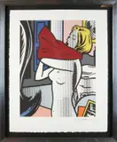Roy Lichtenstein, Halfnaakte vrouw kleedt zich aan, Lithografie op papier