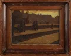 Monogram C.K., Perron met figuren, Olieverf op linnen