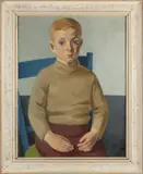 Theo Bitter, '48, Jongen op stoel, Olieverf op linnen