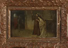 William Douglas Almond, Sheltered, Olieverf op papier