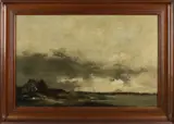 Antoon Markus, Riviergezicht met huis, Olieverf op linnen