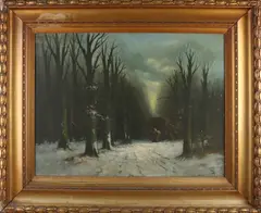 Monogram H.R., Wintergezicht, Olieverf op paneel