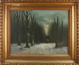 Monogram H.R., Wintergezicht, Olieverf op paneel