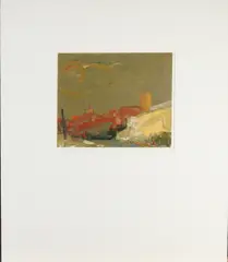 Thijs Buit, Oosters stadsgezicht, Olieverf op papier