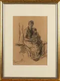 Bernard de Hoog, Moeder met kind, Houtskool op papier
