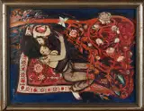 Erotische Perzische harem voorstelling by Onduid. gesig., Olieverf op linnen, sold Jan 2022