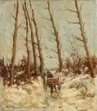 Johannes Pietersen, Winters bosgezicht, Olieverf op linnen