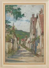 Anna Kerling, Bergdorp, Gouache op papier