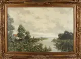 Hollands riviergezicht by Onduid. gesig., Olieverf op linnen, sold Jan 2022