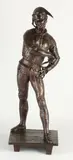 Groot antiek Frans bronzen figuur, Pierrot