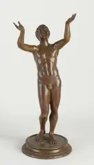 19e Eeuws bronzen figuur, Naakte man