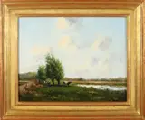 Frits Goosen, Landschap met koeien, 1943, Olieverf op linnen