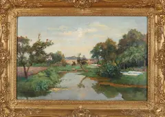 Gerrit Vreedenburgh, Riviergezicht, Olieverf op paneel
