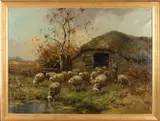 C. Verschuur, Schapen, Olieverf op linnen