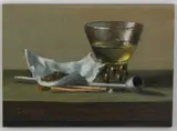 Tabak + tabakspijp by C. Cornelisz, Olieverf op paneel, sold Oct 2021